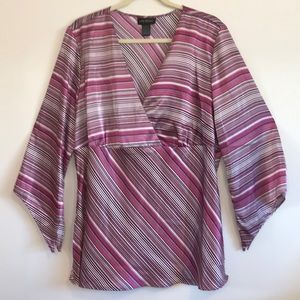Lane Bryant V neck striped top 14/16W